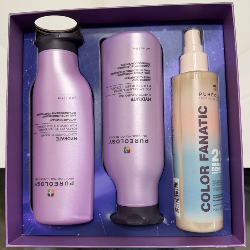 Pureology FULL SIZED Hydrate Gift Set - shampoo, conditioner & leave in